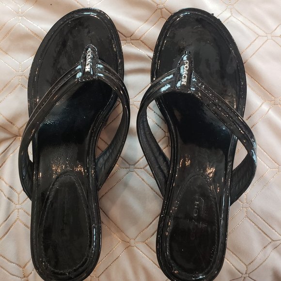 Coach wedge sandals size 8 - Picture 1 of 4